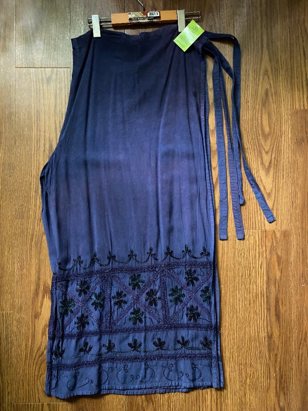 NWT Treasure of Tibet Embroidered Beaded Wrap Pants One Size OSFM Blue